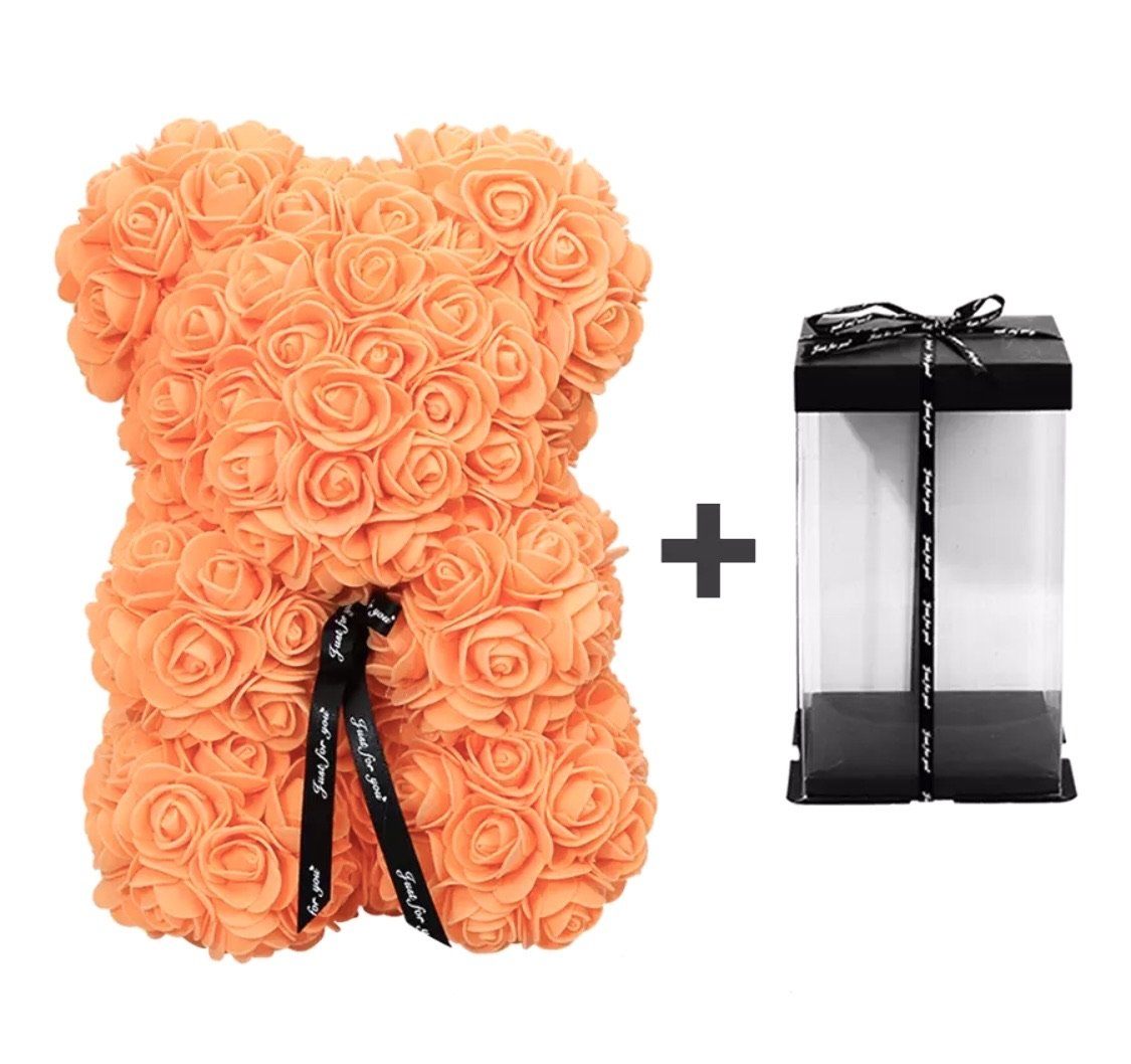 orange rose teddy bear