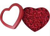 Red Heart Box with Red Scented Forever Roses