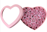 Pink Heart Box with Pink Scented Forever Roses