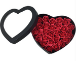 Black Heart Box with Red Scented Forever Roses