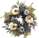 Artificial Wreath Pumpkin Cream and Green 50cm