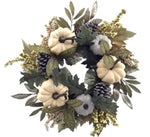 Artificial Wreath Pumpkin Cream and Green 50cm