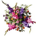 Aster and Cheerful Gladiolus Bouquet