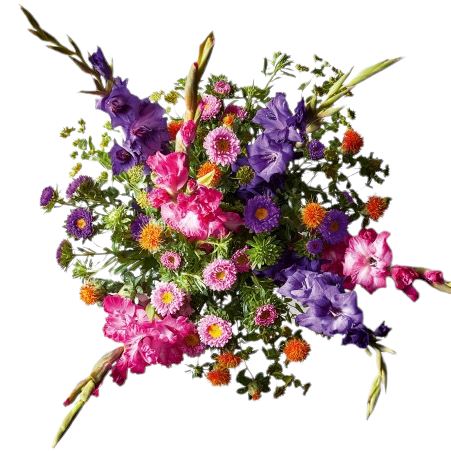 Aster and Cheerful Gladiolus Bouquet