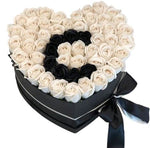 Black and White Roses Flower Initial Box