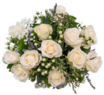 Bouquet of Ivory Roses with Lavender