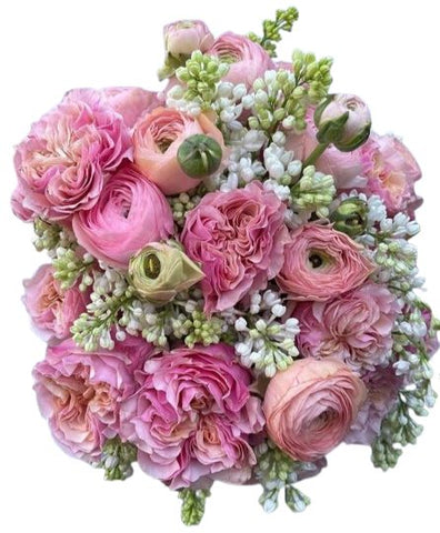 Bouquet of Ranunculus with Lilac and Garden Roses