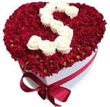 Charming Box of Daisy Chrysanthemum and Roses Initial