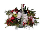 Christmas Wine Basket with Decoration