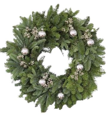 Classic Spruce Wreath with Silver Accent