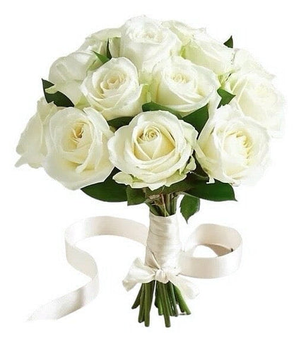 Classic White Roses Bridal Bouquet