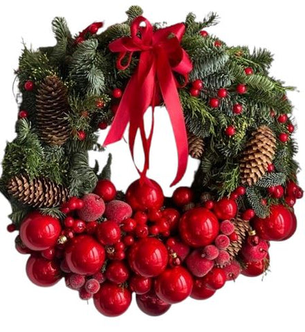 Crimson Elegance Festivity Wreath