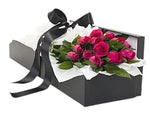 Dozen Cerise Roses Luxury Box