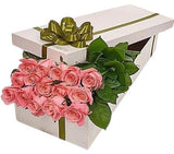 Dozen Pink Roses Luxury Box