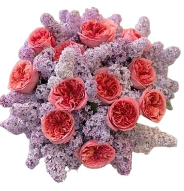 Glamour Bouquet of Lilac and Garden Roses