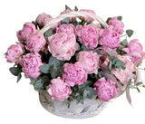 Gorgeous White and Pink Peonies Basket