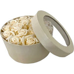 Hatbox White with Champagne Scented Forever Roses