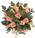 Light Pink Roses With Eucalyptus Bouquet