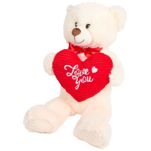 Love You Heart Cream Teddy Bear 30cm