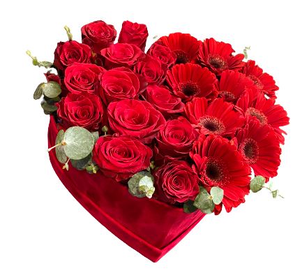 Lovely Red Roses and Gerberas Box