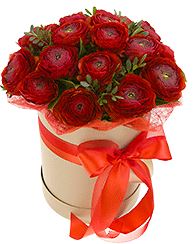 Luxury Bold Red Ranunculus Box