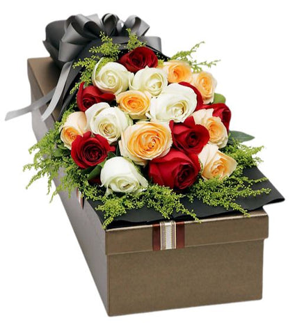 Luxury Box of Three Colour with Solidago