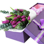 Luxury Box of Tulips with Eucalyptus