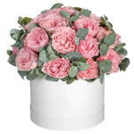 Luxury Garden Pink Roses with Eucalyptus Box