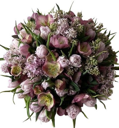 Luxury Lilac Flowers and Tulips Bouquet