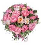 Luxury Peach and Pink Garden Roses Bouquet