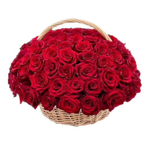 Luxury Red Roses in Basket