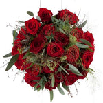 Luxury Red Roses in Grass Bouquet