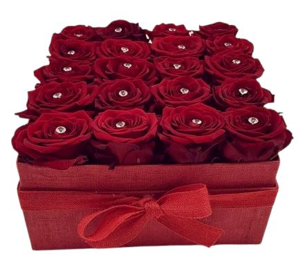 Luxury Roses with Diamonds Pin Box