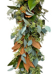 Magnolia Leaves and Populus Berries Rustic Garland