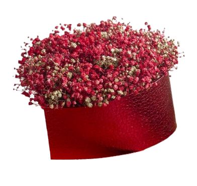 Marvelous Box of Red and Gold Gypsophila