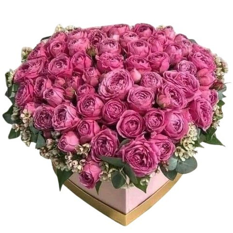 Marvelous Box of Spray Roses with Wax Flowers