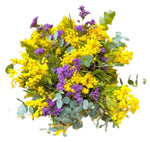 Mimosa with Purple Limonium Bouquet