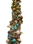 Modern Fresh Garland of Gold and Turquoise Baubles