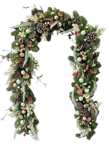 Natural Look Spruce Garland with Baubles