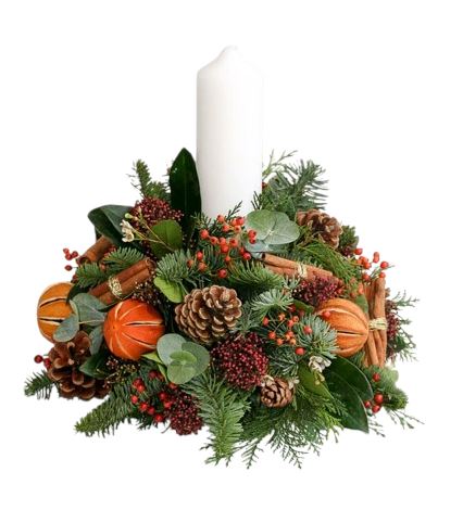 Orange and Berries Holiday Centerpiece