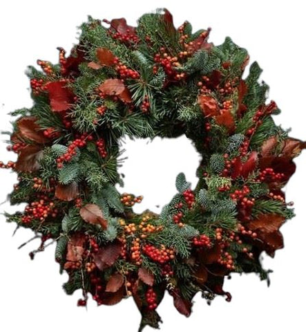 Orange and Red Berry Winter Wreath