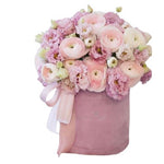 Pastel Box of Ranunculus and Pink Lisianthus Box