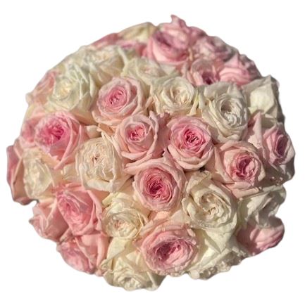 Pink and White O'Hara Garden Roses Bouquet