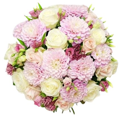 Pink Dahlia and Roses Bouquet