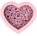 Pink Heart Box with Pink Scented Forever Roses