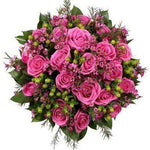 Pink Roses with Hypericum Bouquet