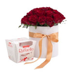 Pretty Box of Roses with Chocolates