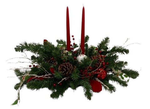 Rafined Red Christmas Table Centerpices