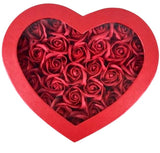 Red Heart Box with Red Scented Forever Roses