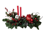 Red Ilex Berry and Cotton Stunning Centerpiece